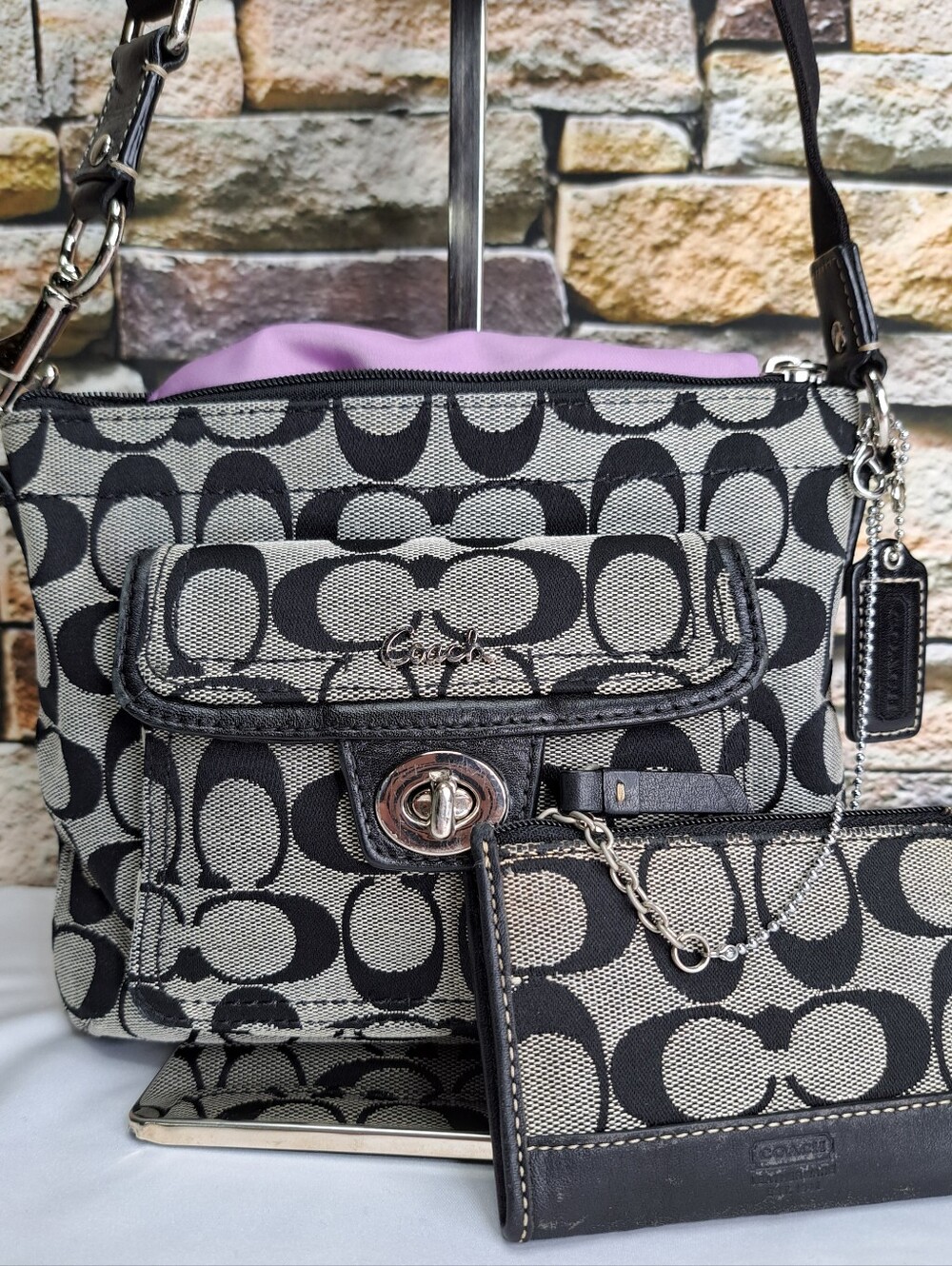 COACH MONOGRAM CROSSBODY BAG & MONOGRAM SIGNATURE ZIP CARD CASE 2-PIECE SET